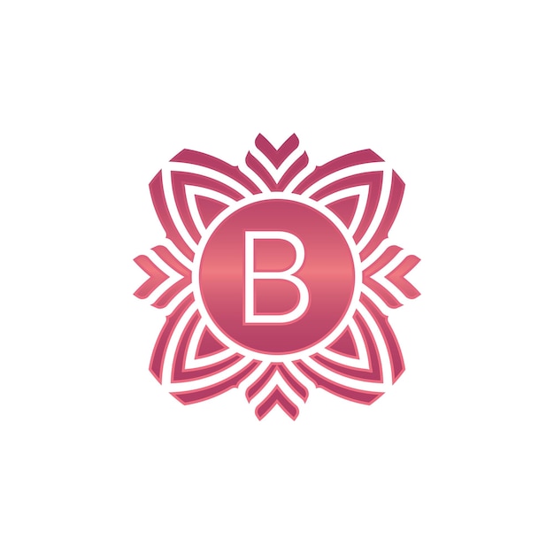 Vector initial letter b ornamental flower emblem logo