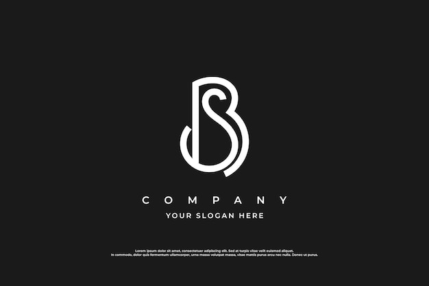 Initial Letter BS Logo or SB Monogram Logo Design Vector