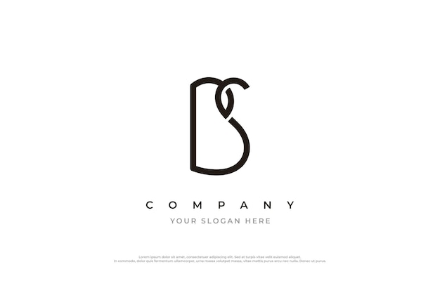 Initial Letter BS Logo or SB Monogram Logo Design Vector