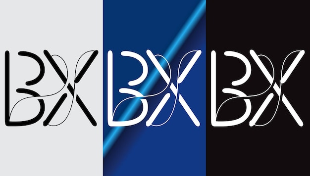 Первоначальная буква bx дизайн логотипа креативный современный символ иконка монограмма
