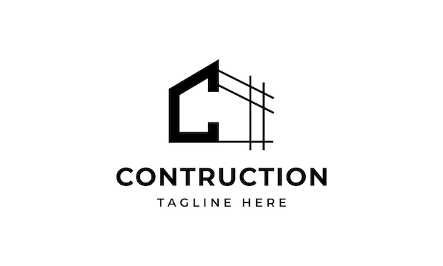 Initial letter c building contruction logo icon symbol