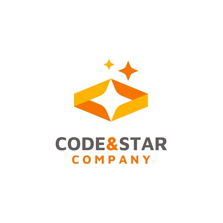 Vector initial letter c code coding less greater than symbol star for internet program script website logo