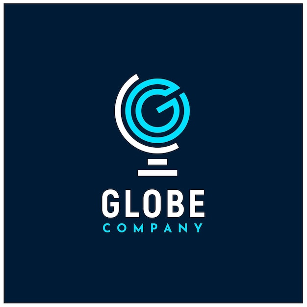 Initial Letter C G GC CG Monogram with Globe for Global logo design