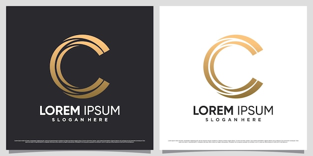 현대적인 개념과 창의적인 요소가 있는 비즈니스 아이콘을 위한 초기 문자 C 로고 디자인