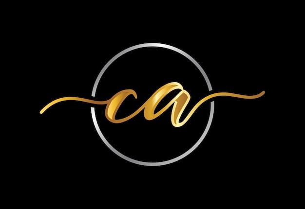 Буквица CA логотип дизайн вектор. Графический символ алфавита для фирменного стиля