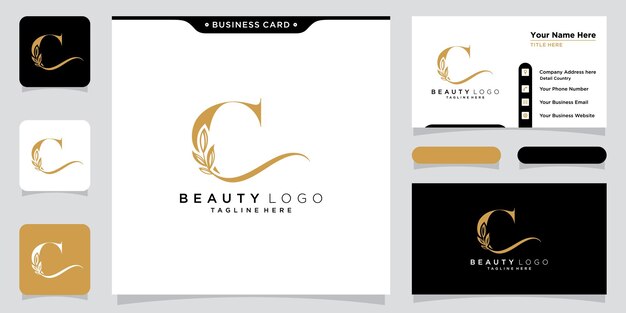 Initial letter C luxury Logo design Vector