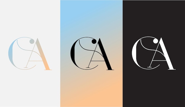 Lettera iniziale ca logo design creativo moderno simbolo icona monogramma