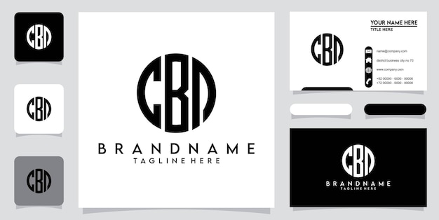 Vector initial letter cbd or dbc typography logo design vector with business card design premium