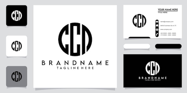 Initial letter ccd or dcc typography logo design vector with business card design premium