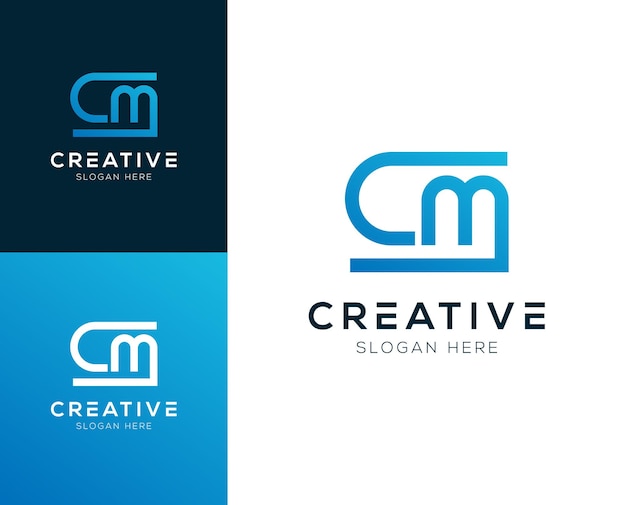 Initial letter cm mc logo design vector illustration