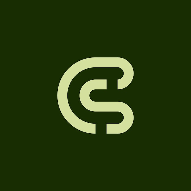 문자 C와 S의 우아한 CS 모노그램의 초기 문자 CS 또는 SC 로고 조합