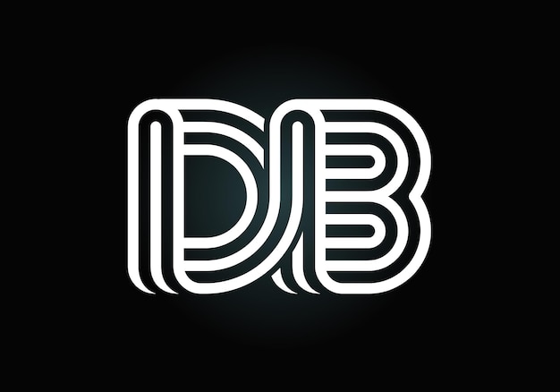 초기 편지 DB 로고 디자인 벡터입니다. 기업 비즈니스 아이덴티티에 대한 그래픽 알파벳 기호