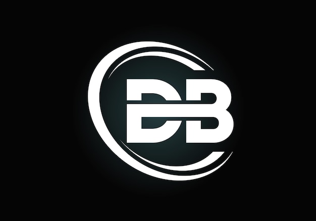 イニシャル文字DBロゴデザインベクトル。コーポレートビジネスアイデンティティのグラフィックアルファベット記号