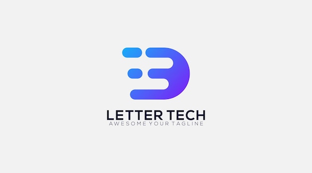 Modello di progettazione del logo digitale lettera d iniziale