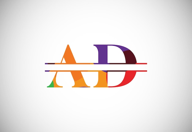 Initial Letter A D Low Poly Logo Design Vector Template Graphic Alphabet Symbol For Corporate Business Identity