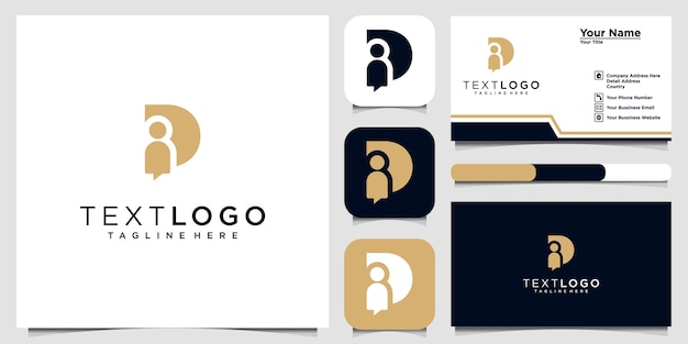 Initial Letter D with people for logo design inspiration and business card