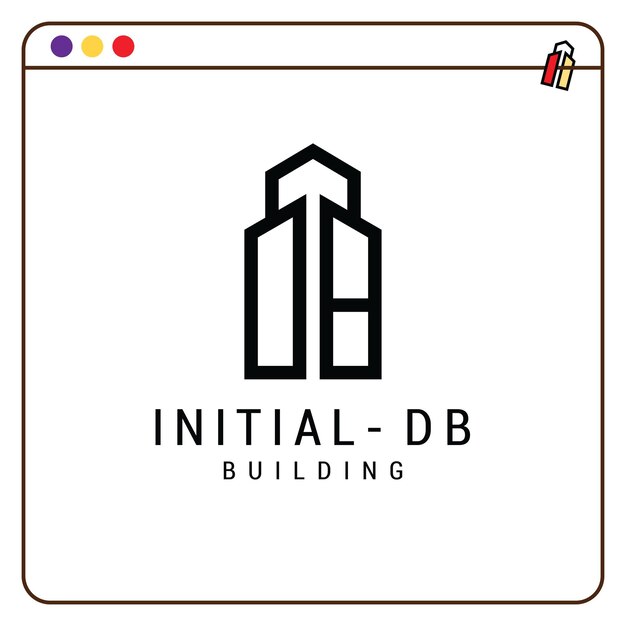 Vettore lettera iniziale db logo creativo