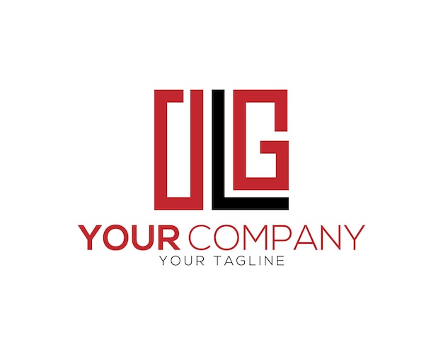 Первоначальная буква DLG дизайн логотипа абстрактный современный связанный векторный шаблон