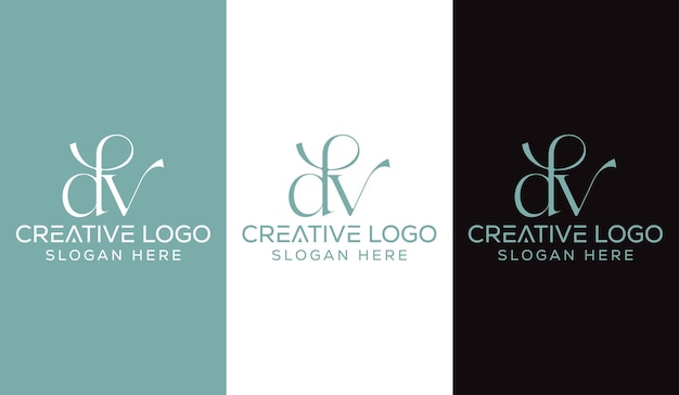 initial letter dv logo design monogram creative modern sign symbol icon
