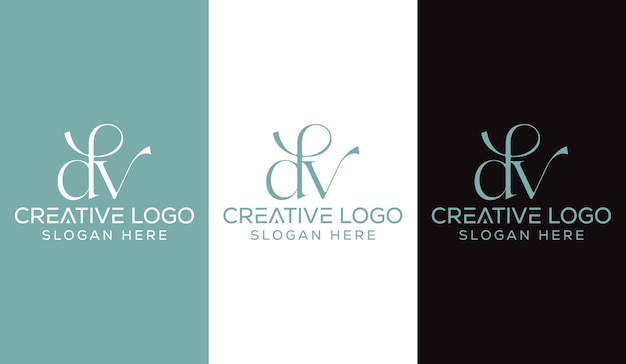 Initial Letter DV Logo Design Monogram Creative Modern Sign Symbol Icon