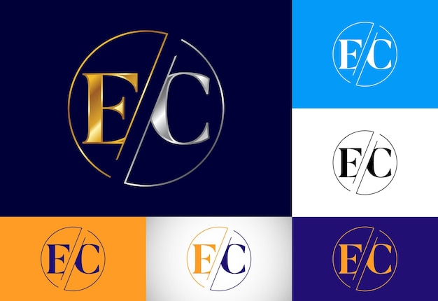 Initial Letter E C Logo Design Vector Template Graphic Alphabet Symbol For Corporate Business Identity