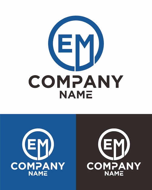 Vector initial letter e m logo vector design template