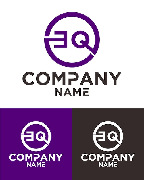 Initial letter e q logo vector design template