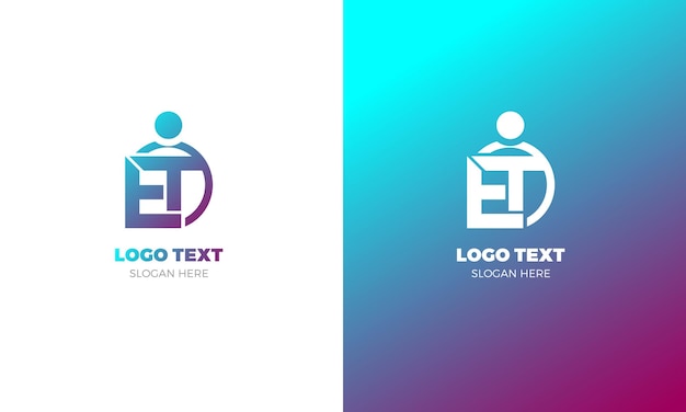 Vettore modello di progettazione del logo con la lettera iniziale e t