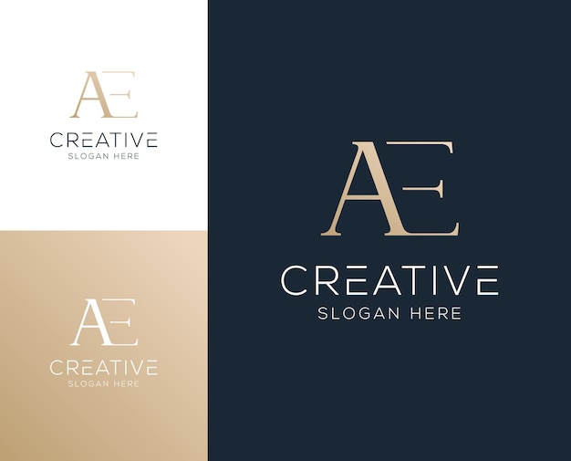 Initial letter EA AE logo design vector illustration