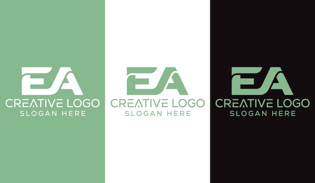 초기 문자 EA 로고 디자인 모노그램 크리에이티브 모던 기호 기호 아이콘