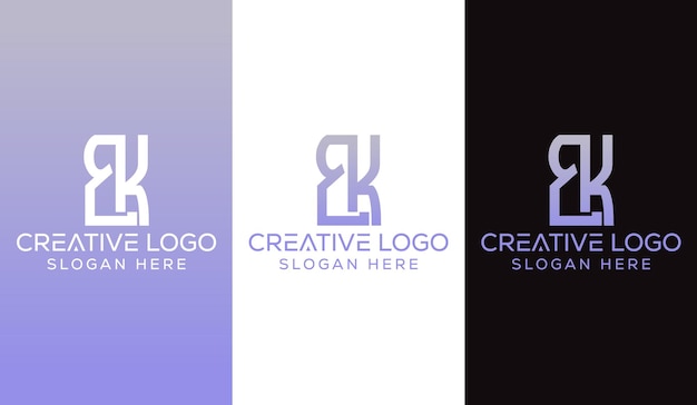 Vettore lettera iniziale ek logo design monogram creative modern sign symbol icon