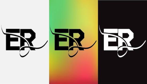 Первоначальная буква ER дизайн логотипа креативный современный символ иконка монограмма