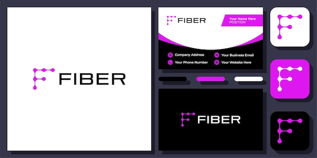 Первоначальная буква f технология подключения digital connect molecule vector design logo and business card