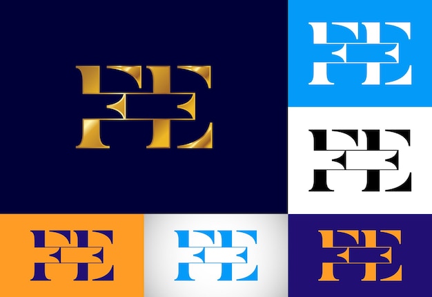 Initial Letter F E Logo Design Vector Graphic Alphabet Symbol For Corporate Business Identity