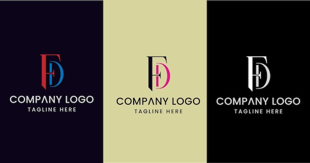 Vector initial letter fd logo design outstanding creative modern symbol sign