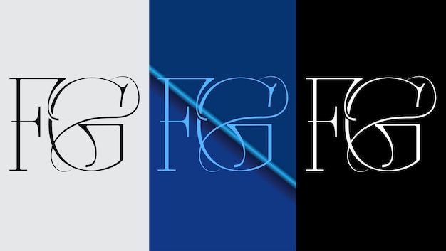 頭文字 FG ロゴ デザイン クリエイティブ モダン シンボル アイコン モノグラム