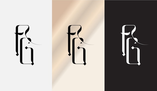 초기 문자 FG 로고 디자인 크리에이티브 모던 심볼 아이콘 모노그램