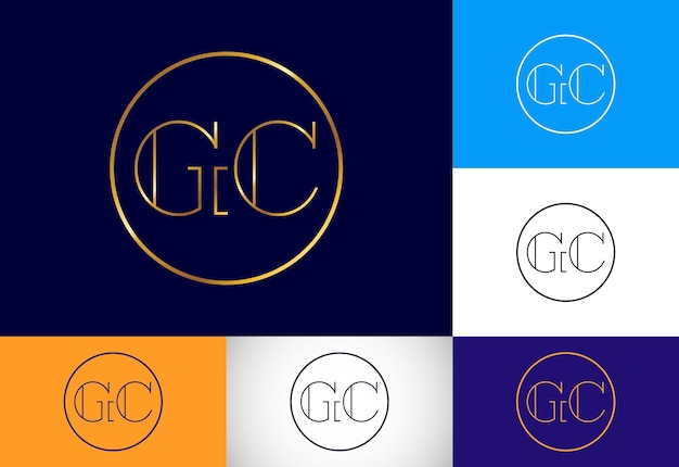 Первоначальная буква GC Logo Design Векторный графический символ алфавита для фирменного стиля