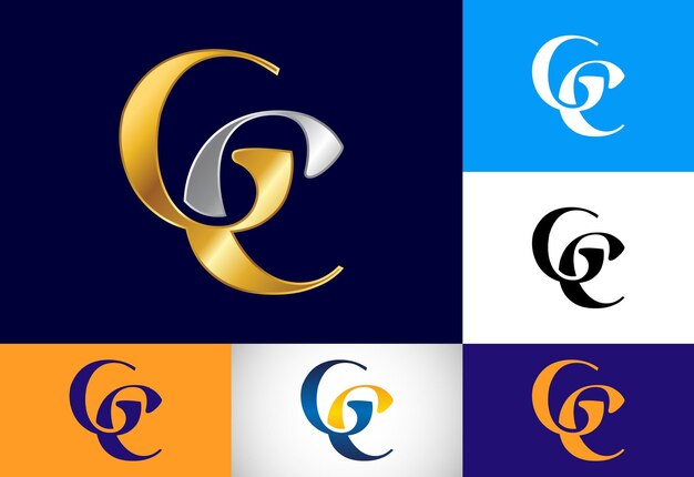 Lettera iniziale gc logo design vector graphic alphabet symbol for corporate business identity