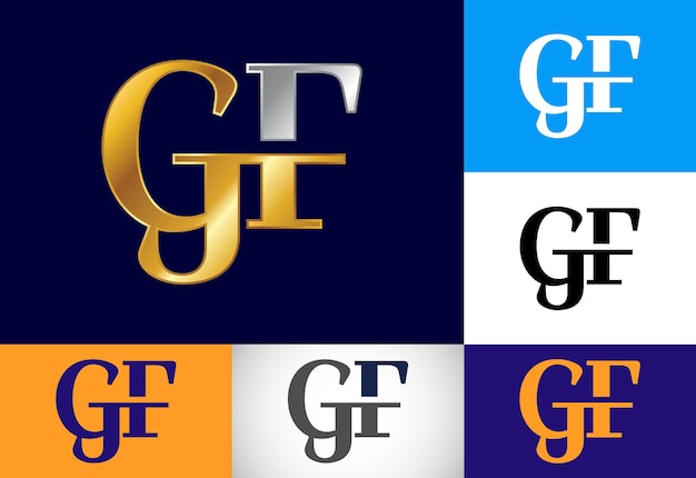 Initial letter g f logo design vector graphic alphabet symbol for corporate business identity