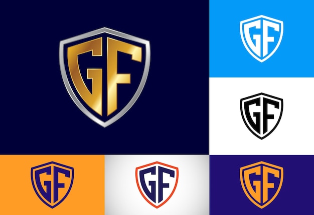 Первоначальная буква GF Logo Design Векторный графический символ алфавита для фирменного стиля