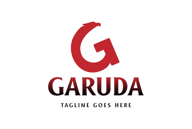 Initial Letter G for Garuda Indonesian Bird Mascot Logo Design Vector