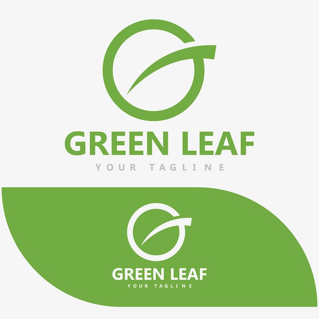 Инициал шаблона логотипа Letter G Leaf