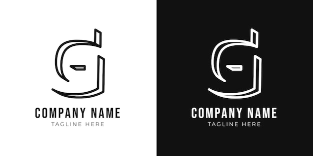 Modello di progettazione del logo del monogramma della lettera iniziale g tipografia creativa del profilo g e colori neri