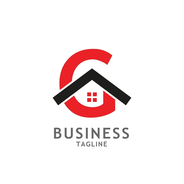 Вектор Первоначальная буква g с домом недвижимость бизнес логотип дизайн шаблон