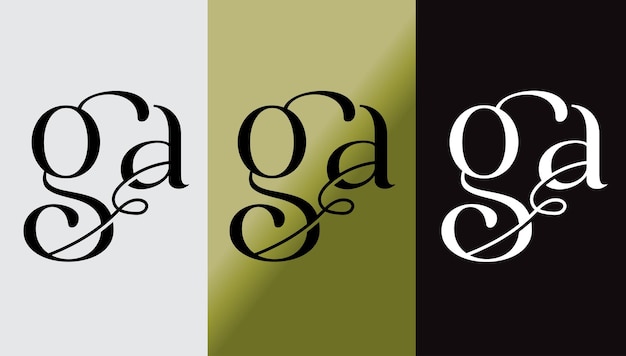 Lettera iniziale ga logo design creativo moderno simbolo icona monogramma