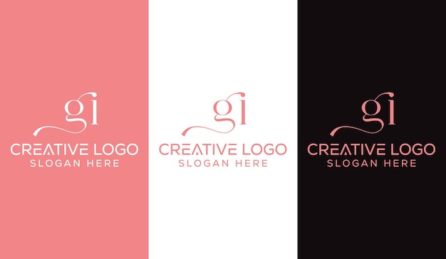 Vettore lettera iniziale gi logo design monogram creative modern sign symbol icon