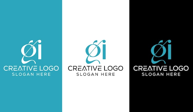 Lettera iniziale gi logo design monogram creative modern sign symbol icon