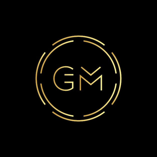 Первоначальная буква GM Creative Logo Design векторный шаблон Цифровая роскошная буква GM logo Design