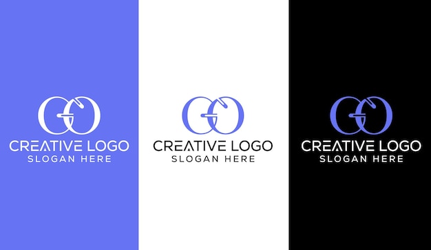 Lettera iniziale go logo design icona simbolo moderno creativo